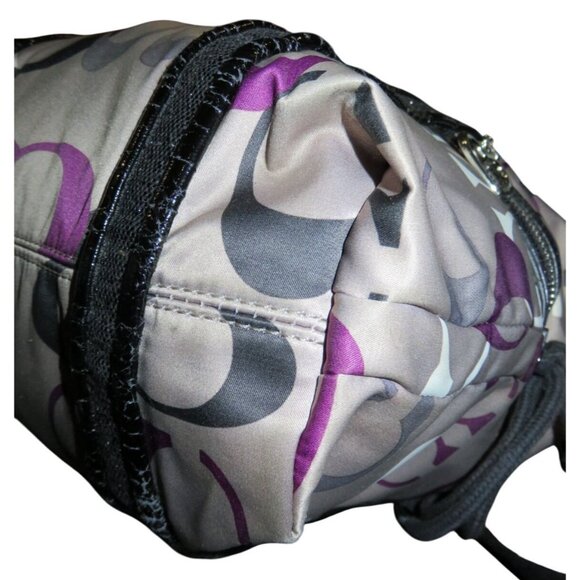 Coach Poppy Purple OP Art C Logo Signature Graffiti Glam Handbag - Picture 4 of 12